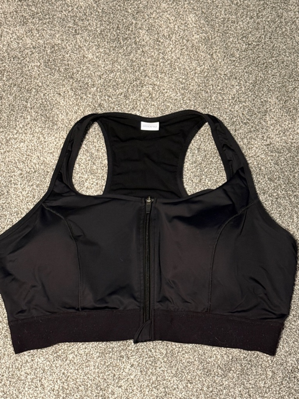 Black Front-Zip Racerback Bra